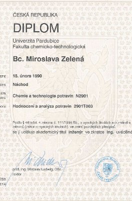 Inženýr - Hodnocení a analýza potravin